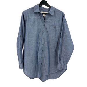 Workshop button up shirt Small Andrea Jovine long sleeve tencel chambray womens